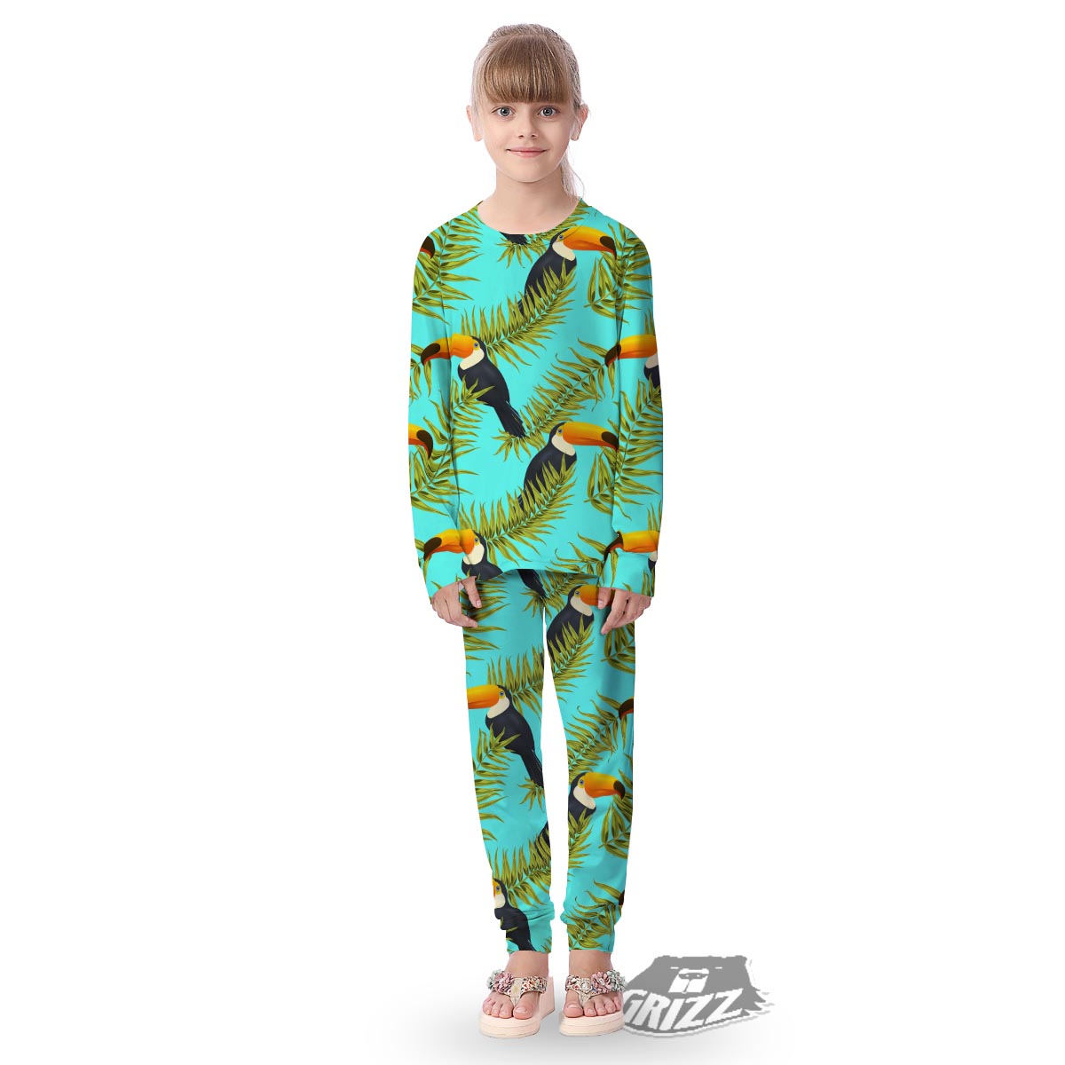 Toucan Toco Print Pattern Kid's Pajamas-grizzshop