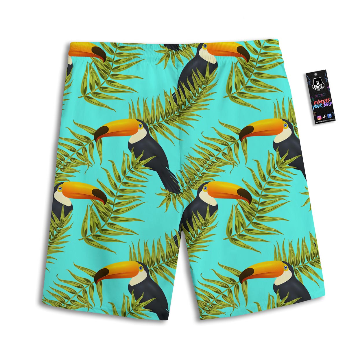 Toucan Toco Print Pattern Men's Athletic Shorts