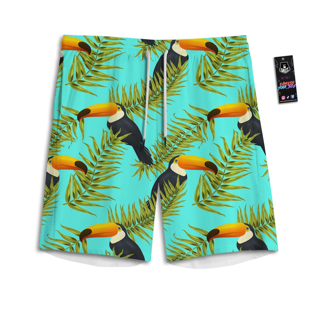 Toucan Toco Print Pattern Men's Athletic Shorts