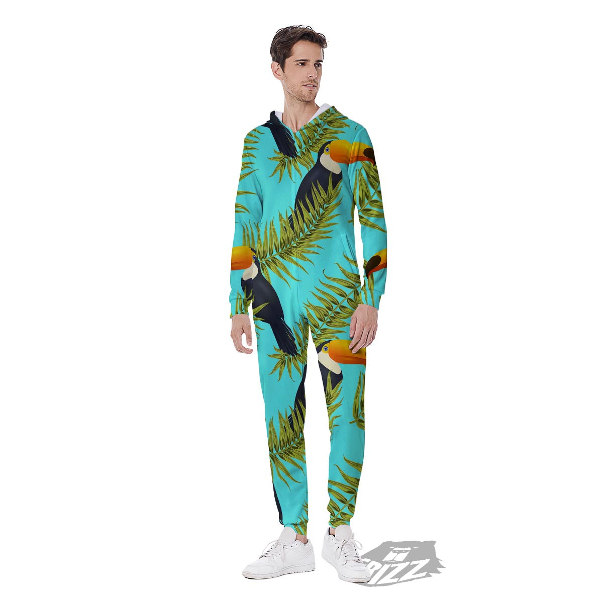 Toucan Toco Print Pattern Men's Jumpsuit-grizzshop