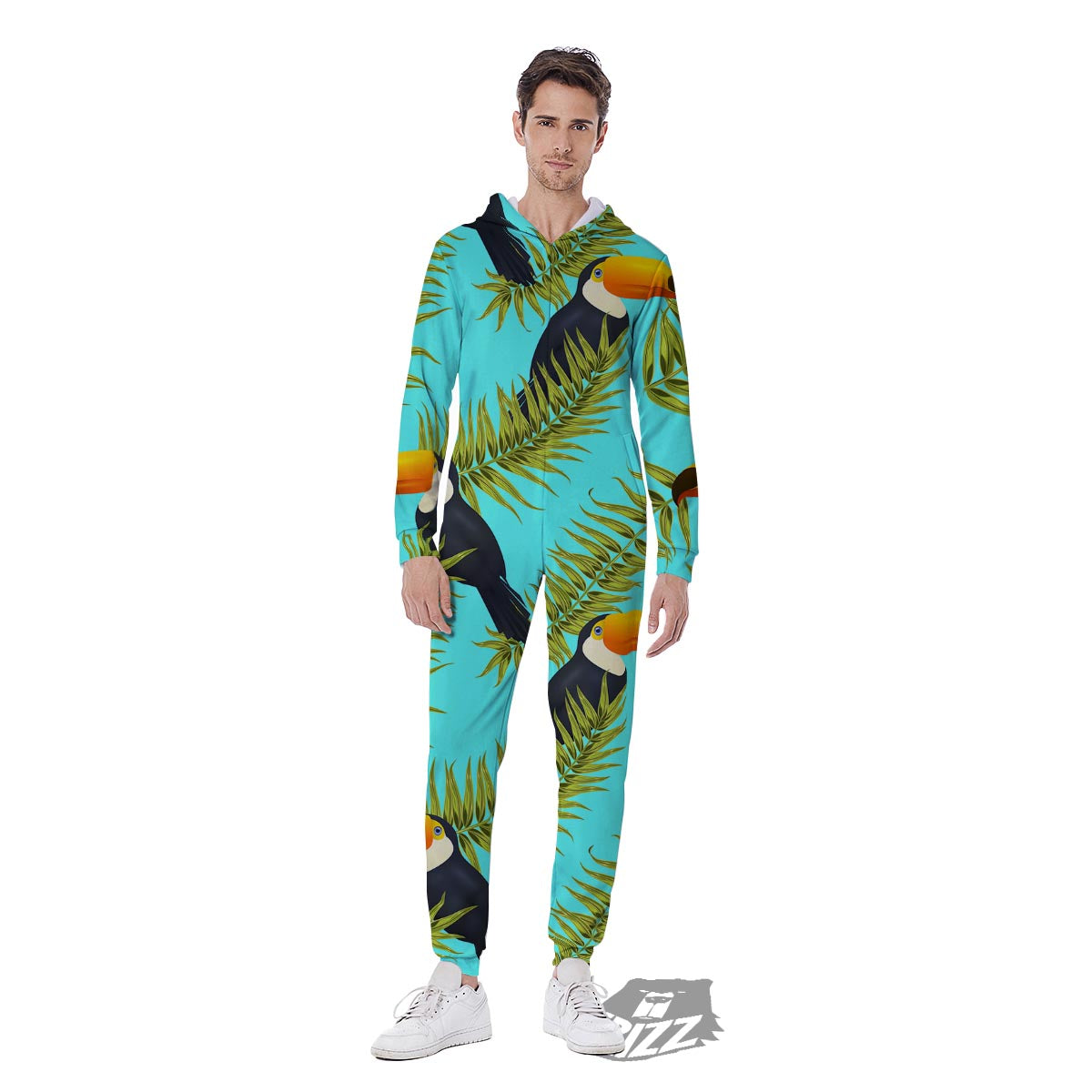 Toucan Toco Print Pattern Men's Jumpsuit-grizzshop