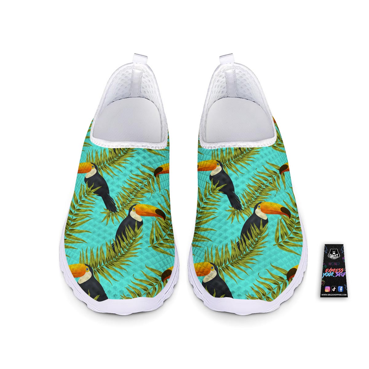 Toucan Toco Print Pattern Nurse Shoes-grizzshop