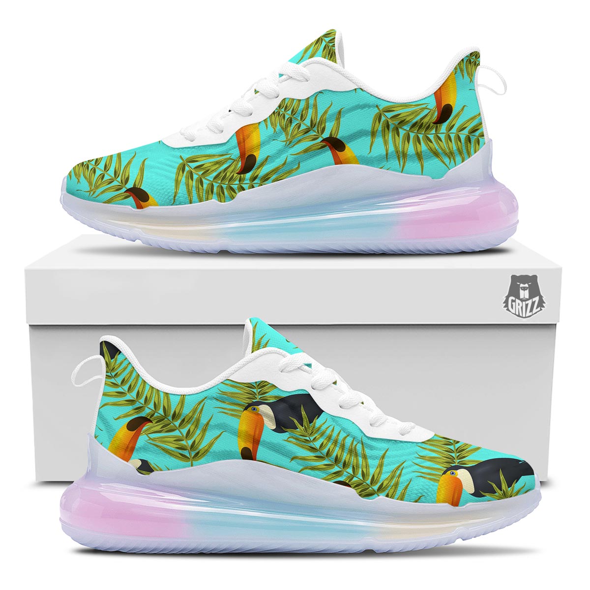 Toucan Toco Print Pattern Running Sneakers-grizzshop