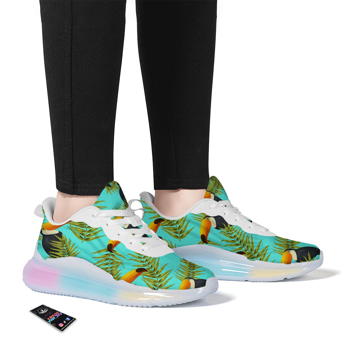 Toucan Toco Print Pattern Running Sneakers-grizzshop