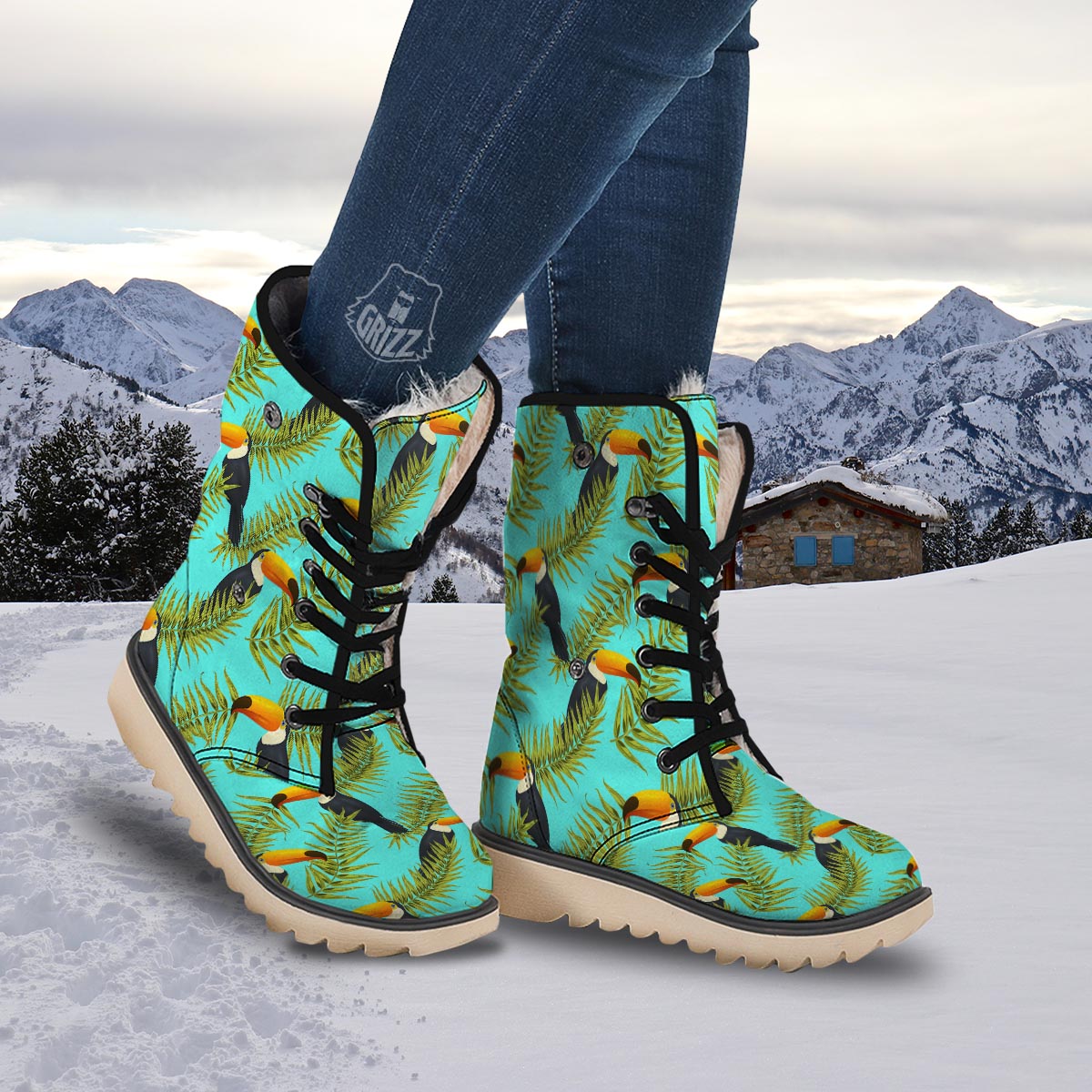 Toucan Toco Print Pattern Snow Boots-grizzshop