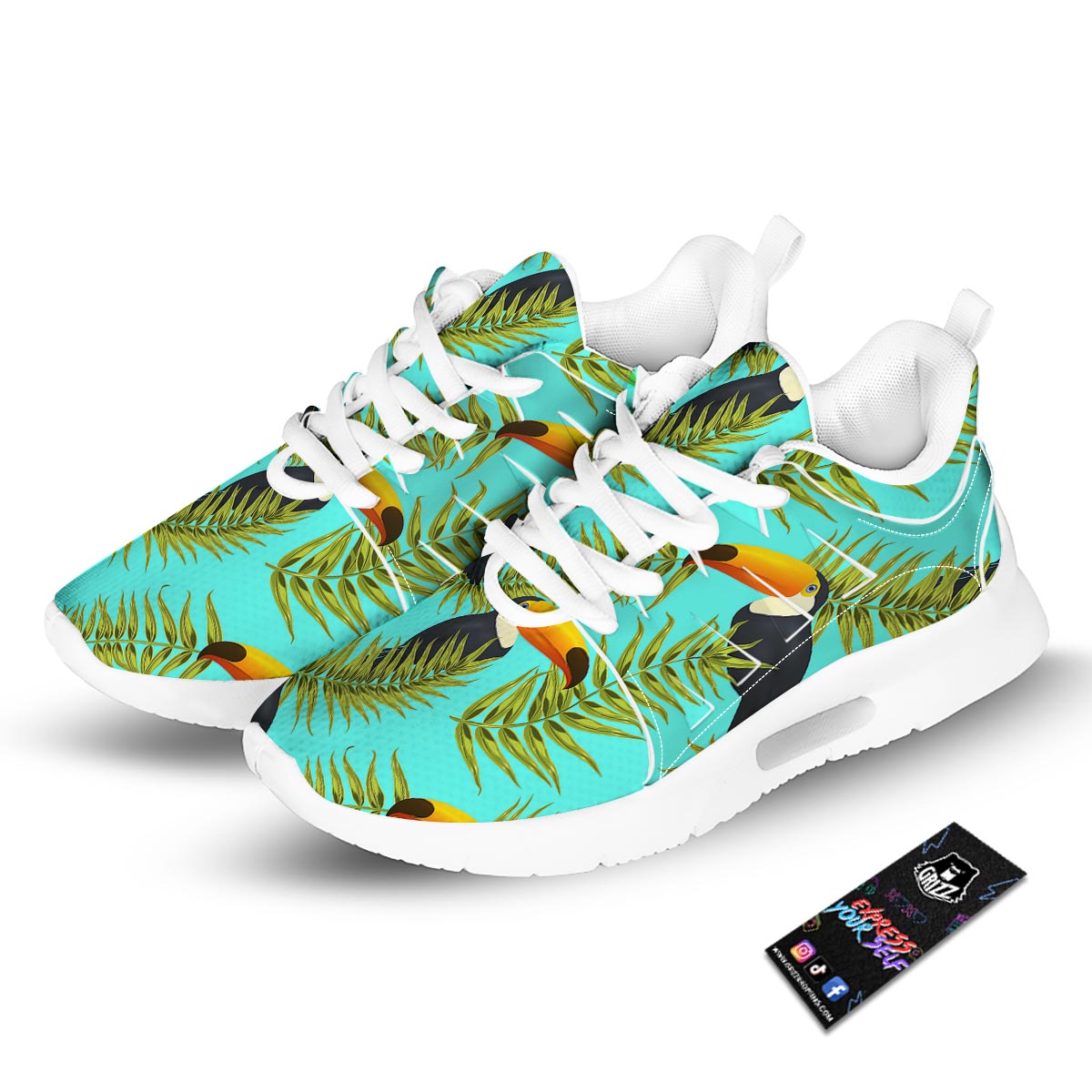 Toucan Toco Print Pattern Tennis Shoes-grizzshop