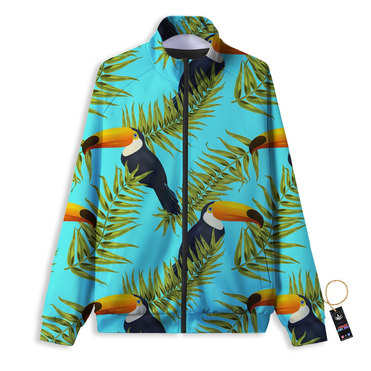 Toucan Toco Print Pattern Track Jacket-grizzshop