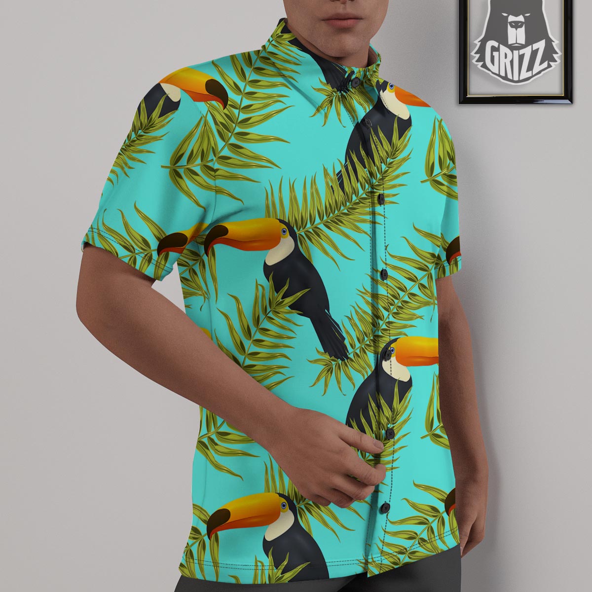 Toucan Toco Print Pattern Untucked Shirts-grizzshop
