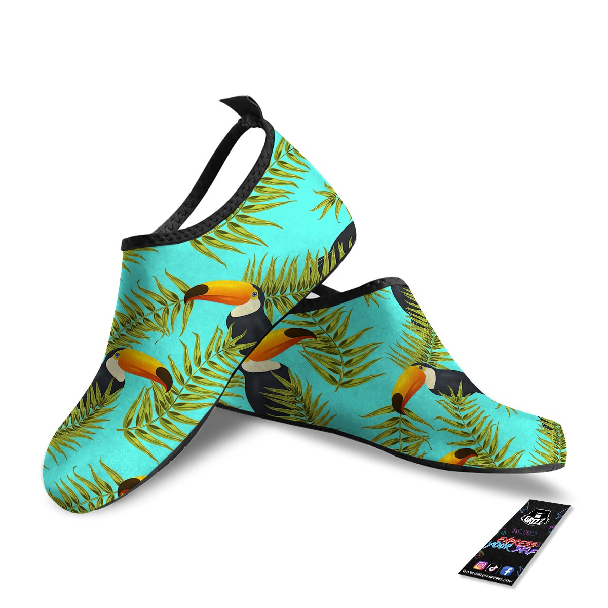 Toucan Toco Print Pattern Water Shoes-grizzshop