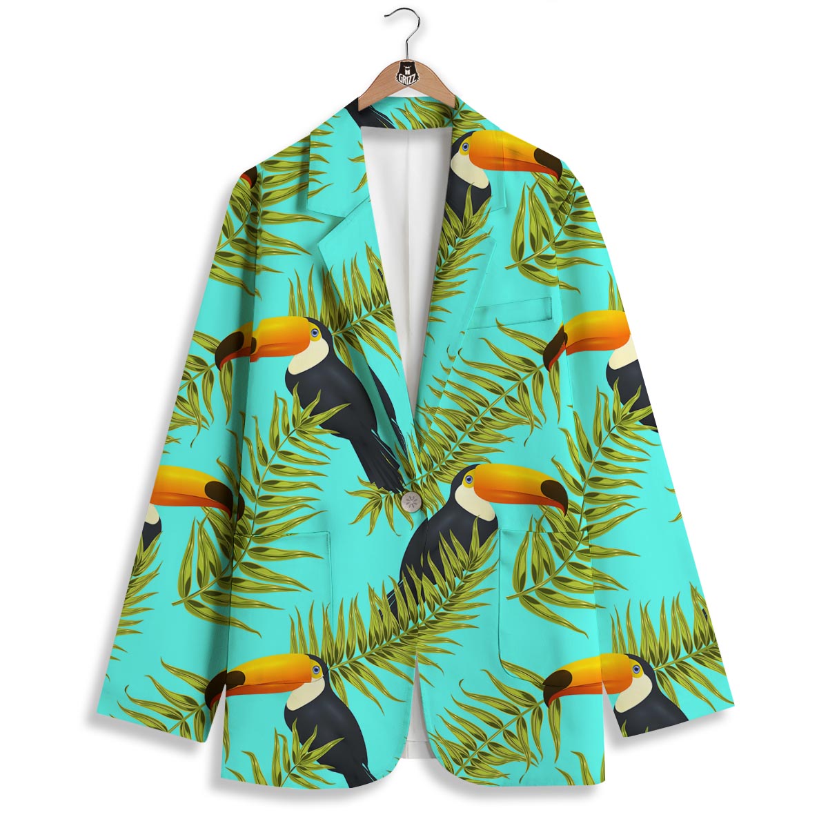 Toucan Toco Print Pattern Women's Blazer-grizzshop