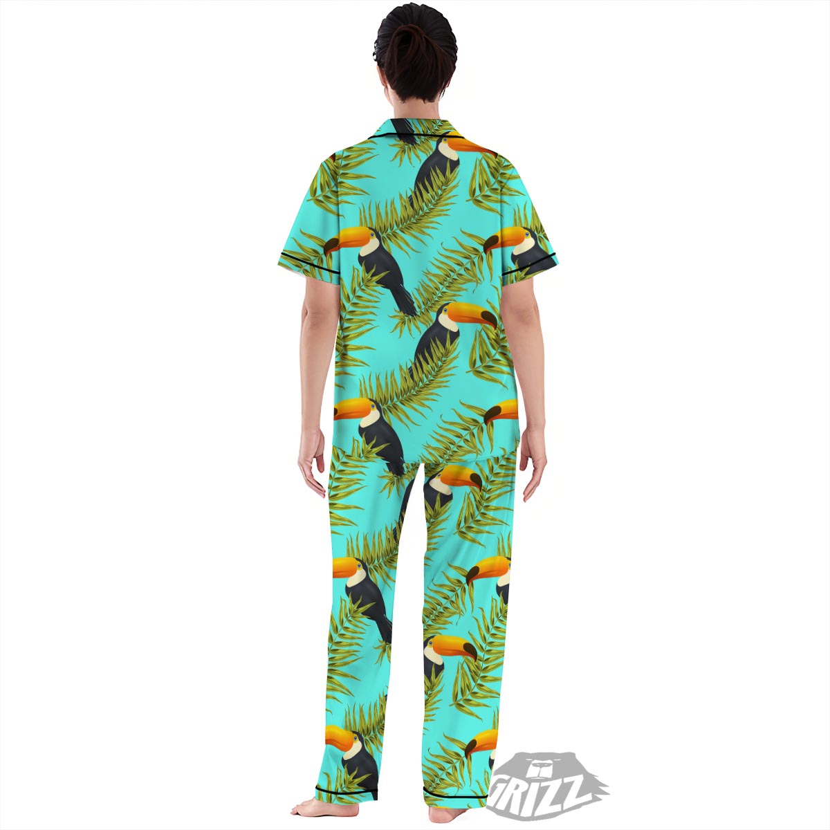 Toucan Toco Print Pattern Women's Pajamas Set-grizzshop