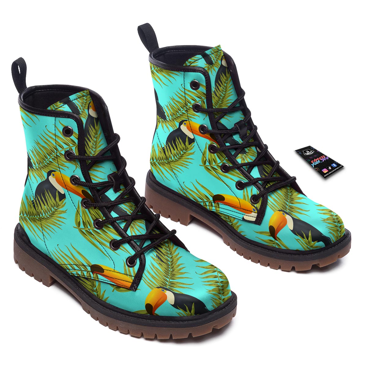 Toucan Toco Print Pattern Work Boots-grizzshop
