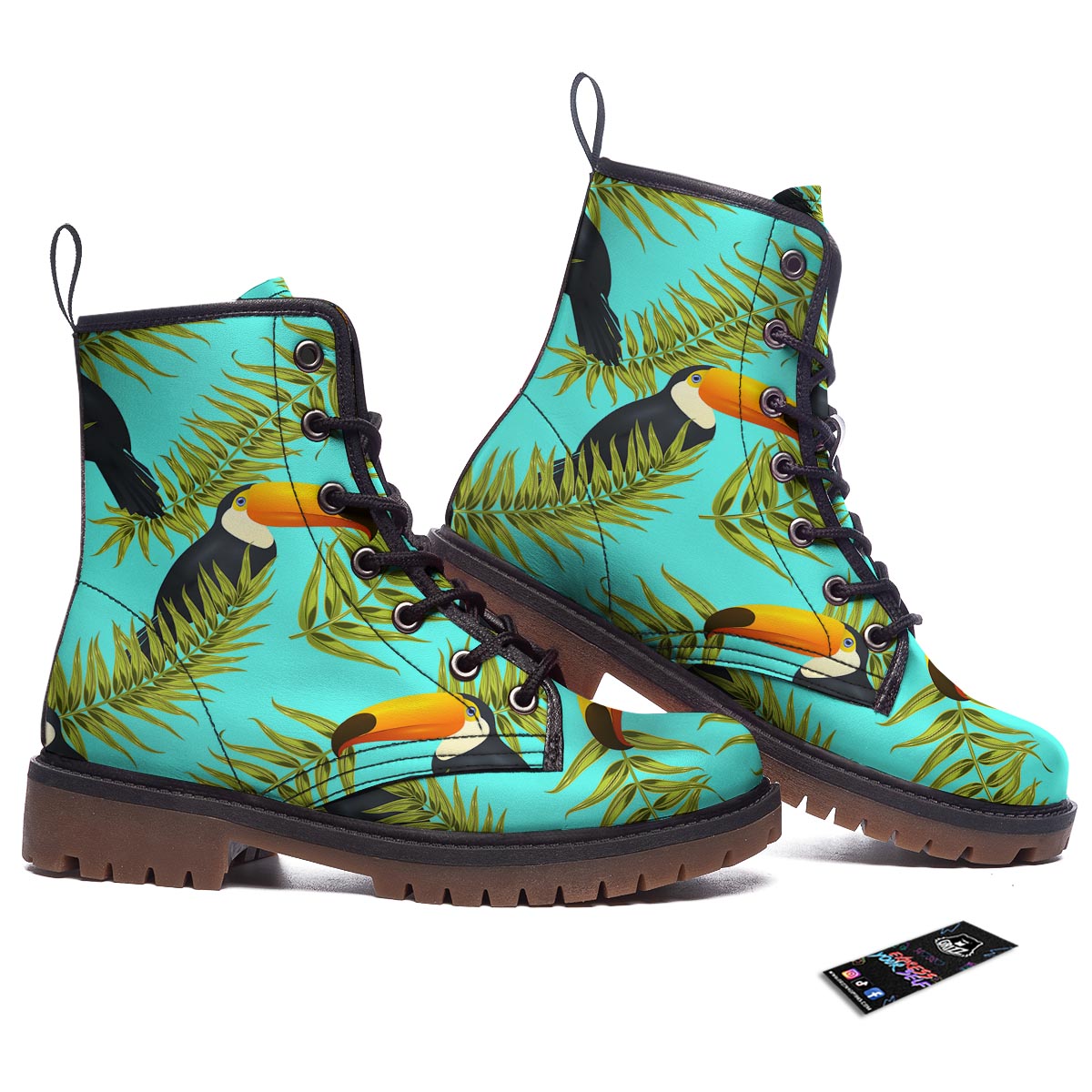 Toucan Toco Print Pattern Work Boots-grizzshop