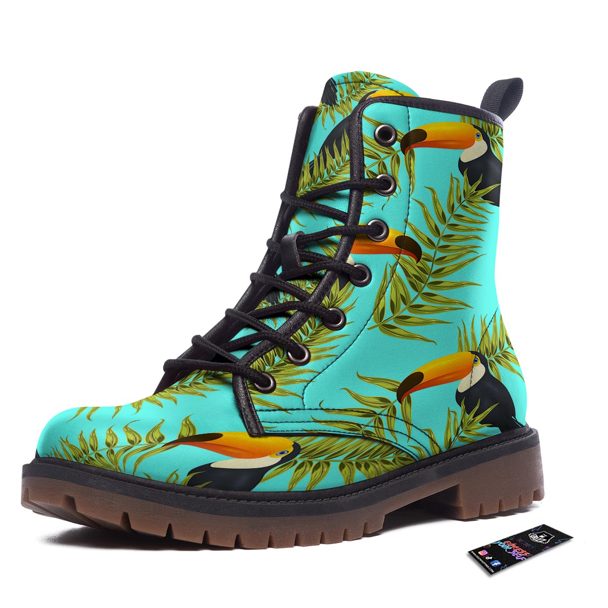 Toucan Toco Print Pattern Work Boots-grizzshop