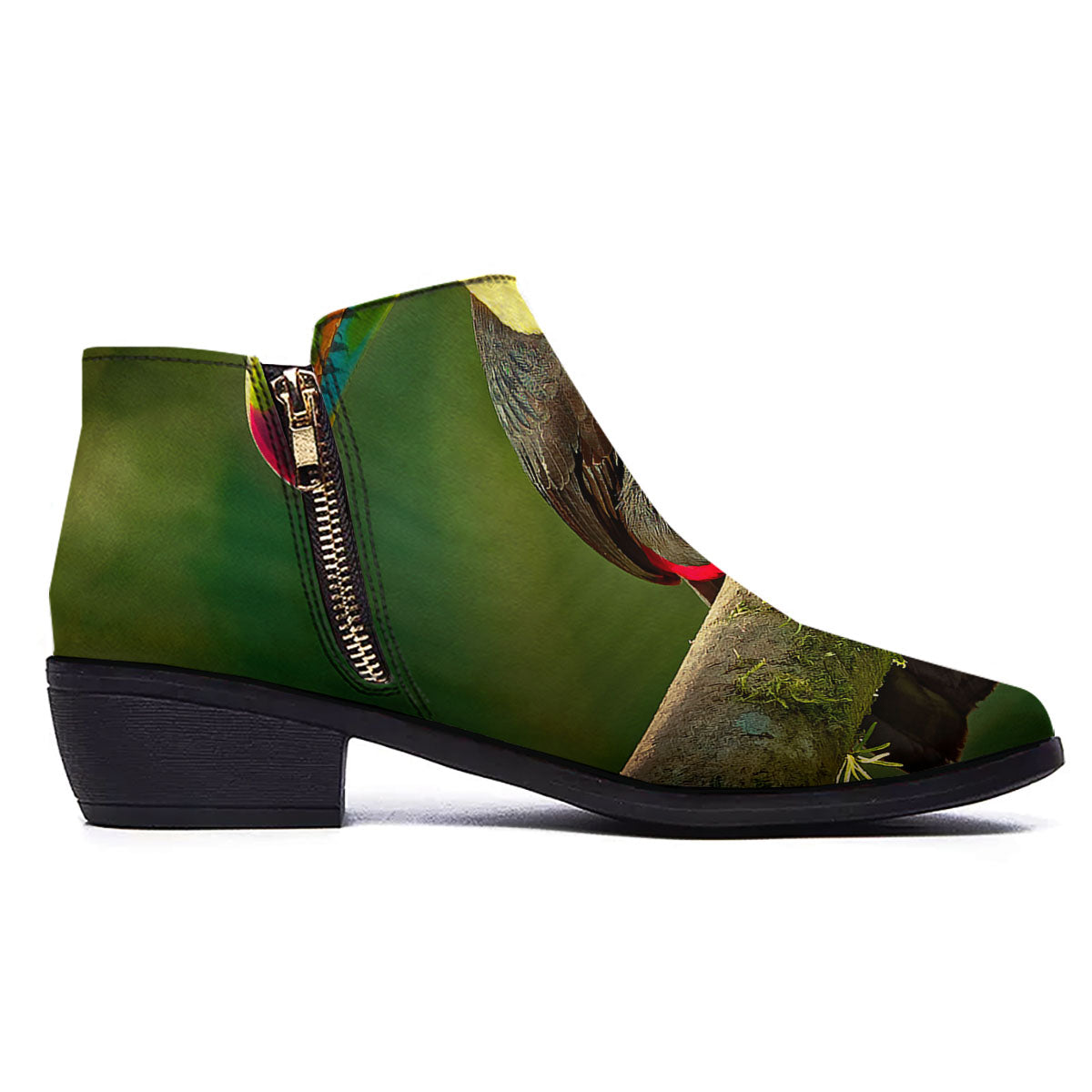 Toucan Tropical Toco Print Ankle Boots-grizzshop