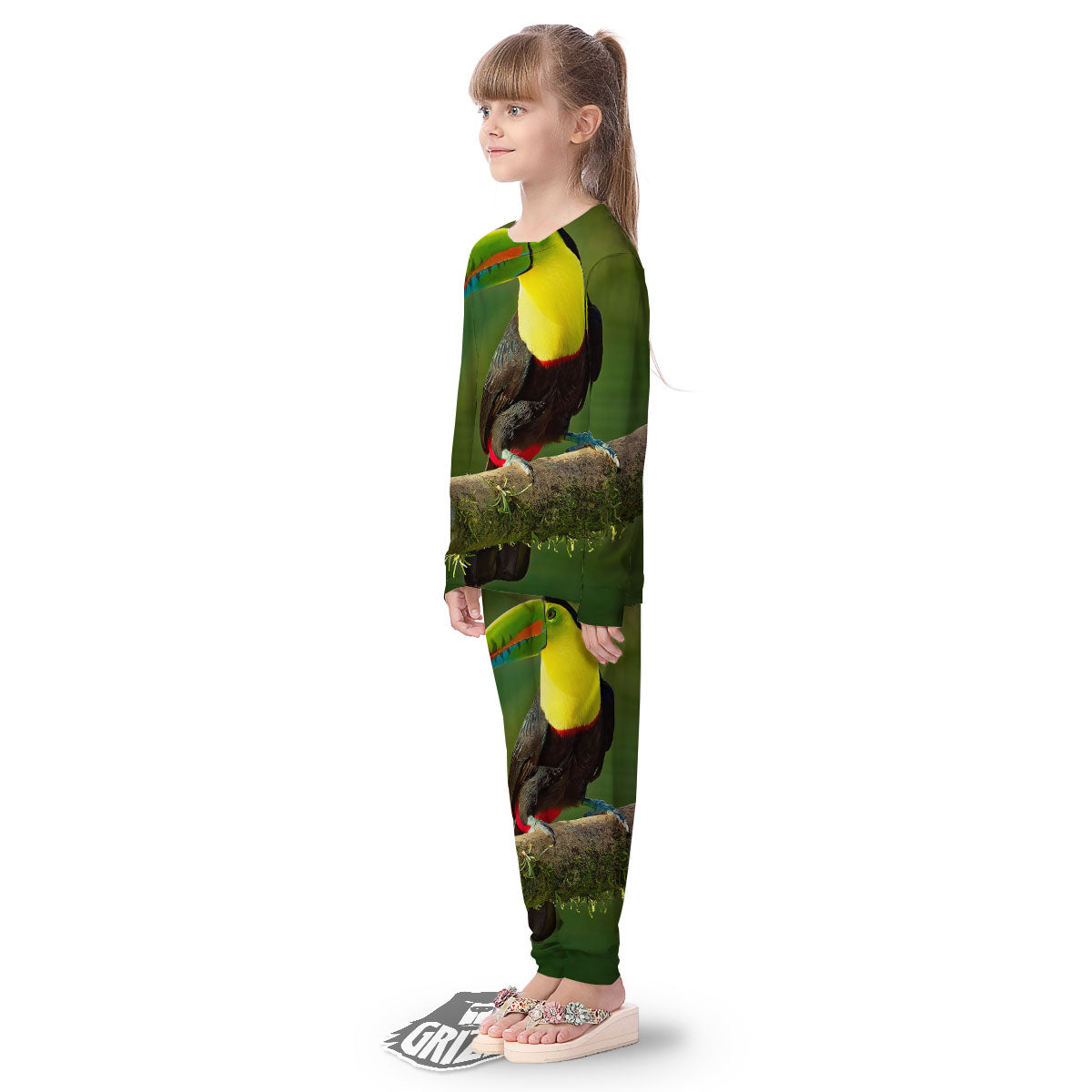 Toucan Tropical Toco Print Kid's Pajamas-grizzshop