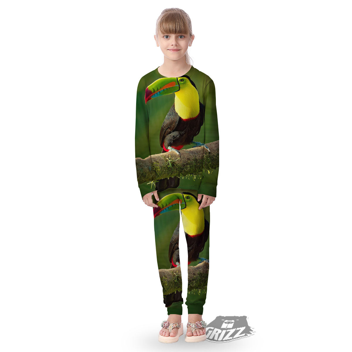 Toucan Tropical Toco Print Kid's Pajamas-grizzshop