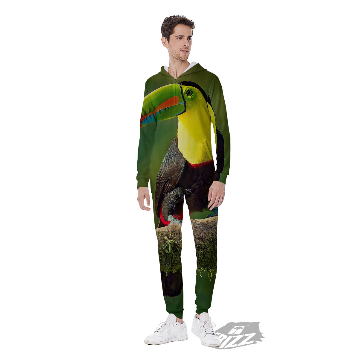 Toucan Tropical Toco Print Men's Jumpsuit-grizzshop