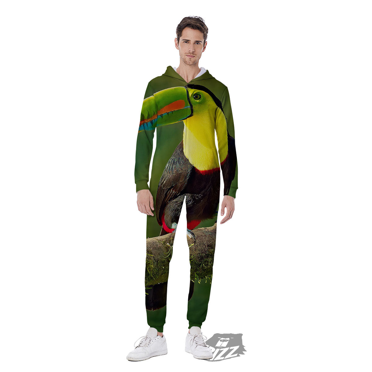 Toucan Tropical Toco Print Men's Jumpsuit-grizzshop