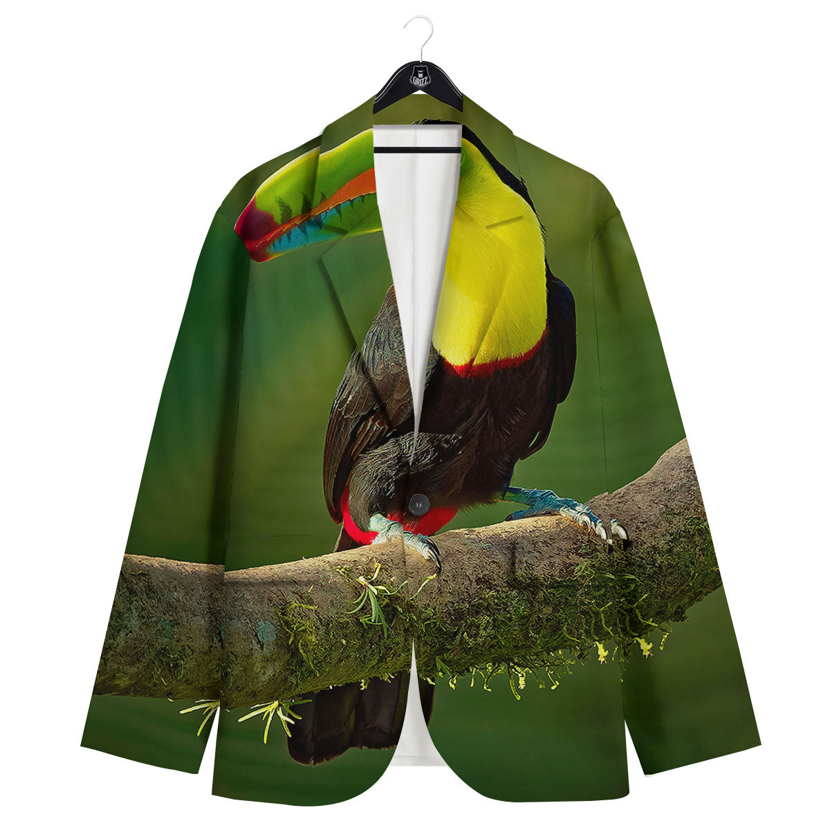 Toucan Tropical Toco Print Men's Sport Coat-grizzshop