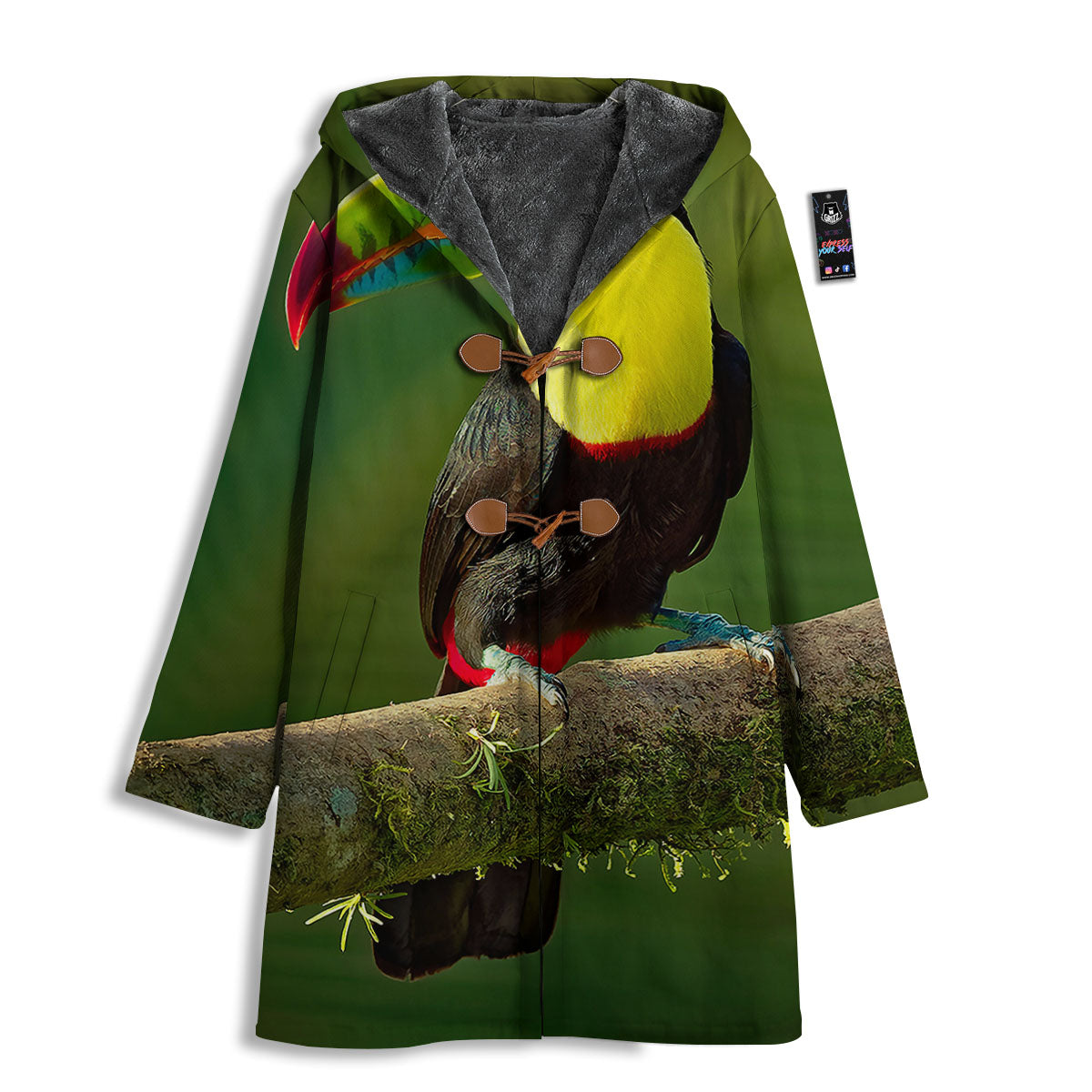 Toucan Tropical Toco Print Men's Windbreaker Jacket-grizzshop
