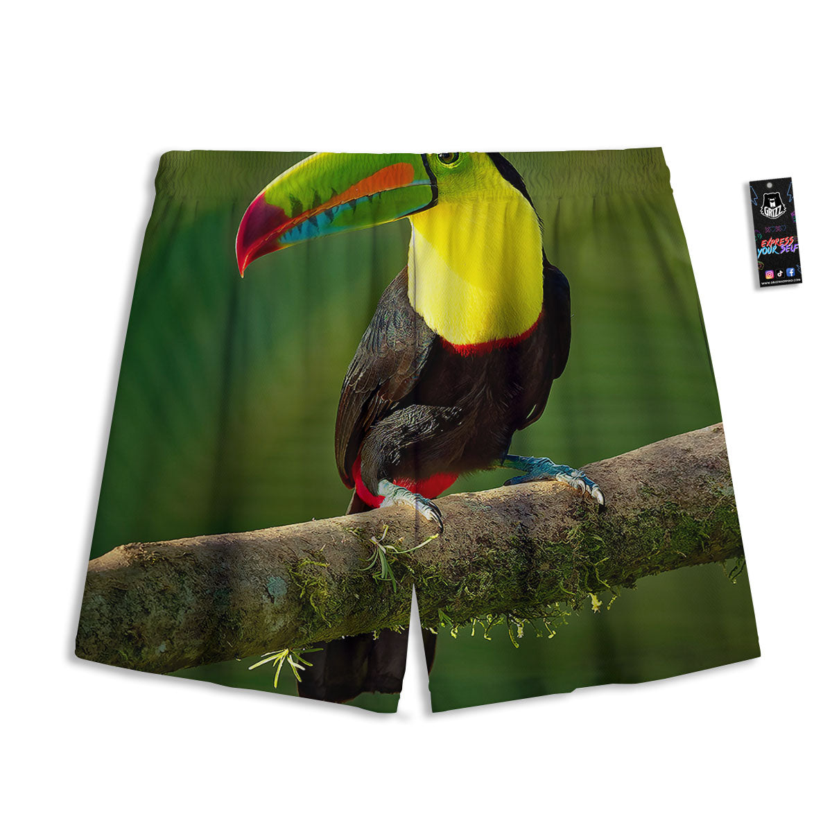 Toucan Tropical Toco Print Mesh Shorts