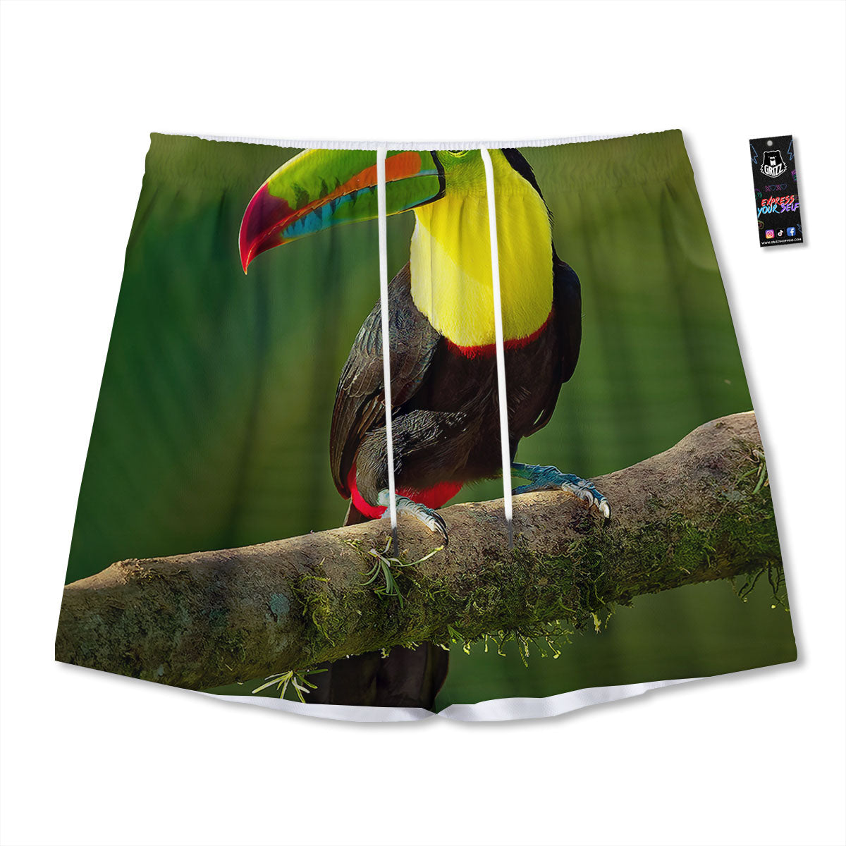 Toucan Tropical Toco Print Mesh Shorts