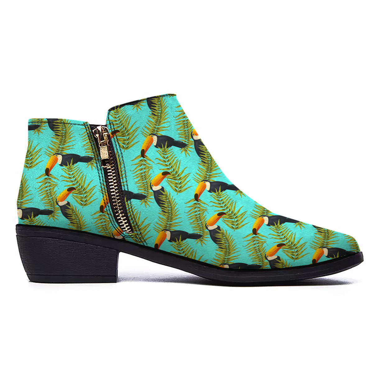 Toucan Tropical Toco Print Pattern Ankle Boots-grizzshop