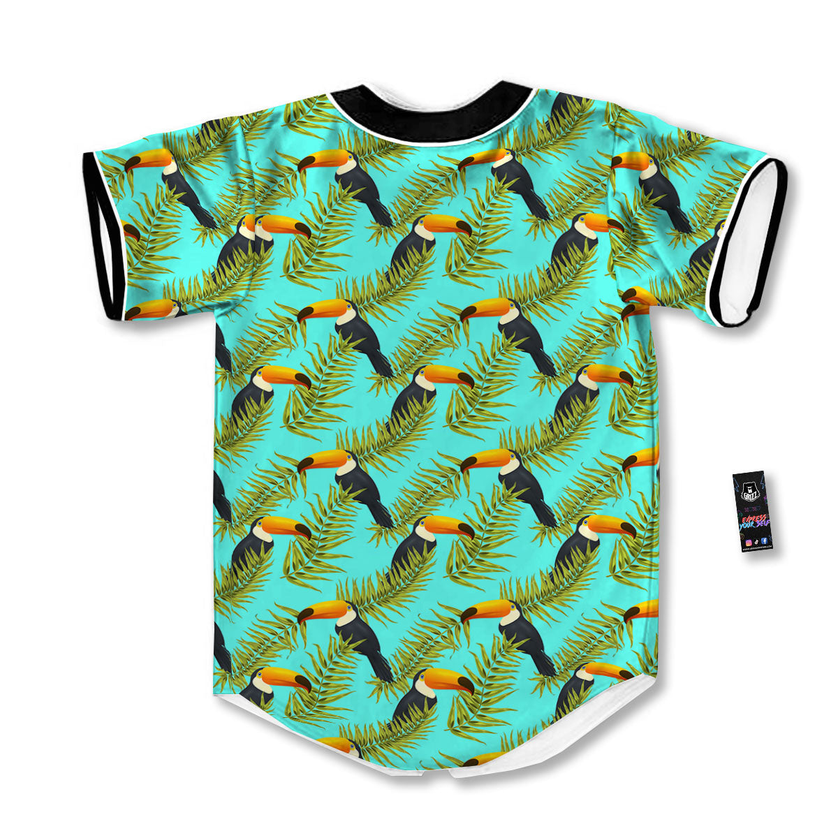 Toucan Tropical Toco Print Pattern Baseball Jersey-grizzshop