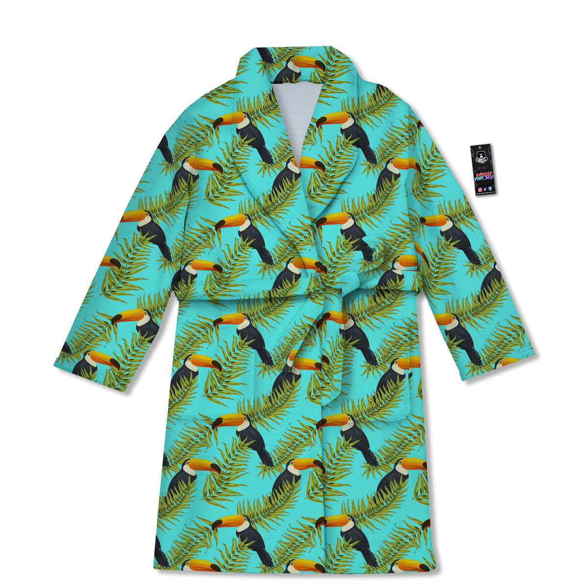 Toucan Tropical Toco Print Pattern Bathrobe-grizzshop
