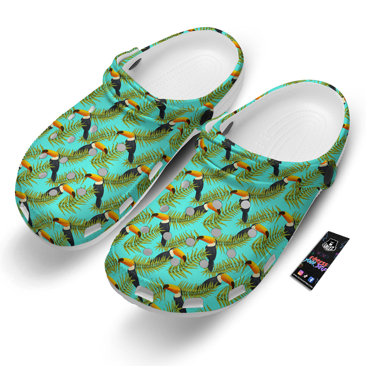 Toucan Tropical Toco Print Pattern Clog-grizzshop