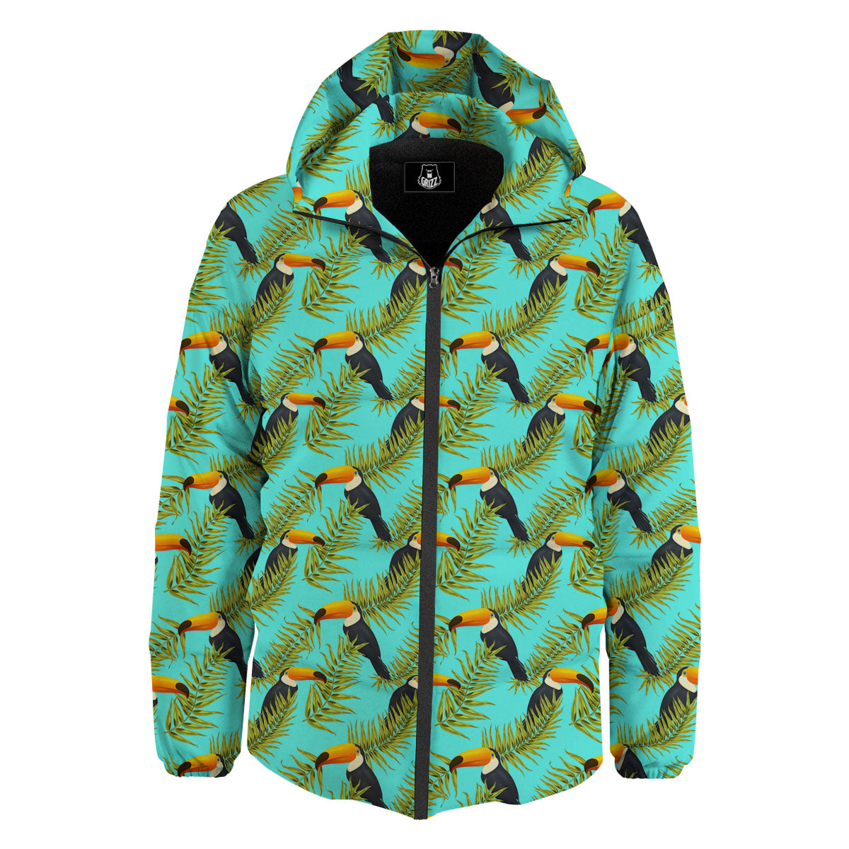 Toucan Tropical Toco Print Pattern Down Jacket-grizzshop