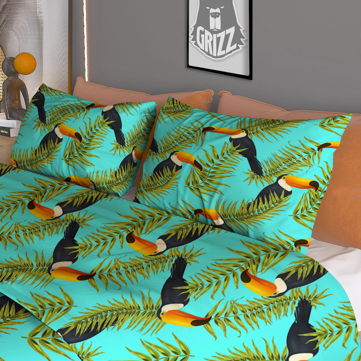 Toucan Tropical Toco Print Pattern Duvet Cover Bedding Set
