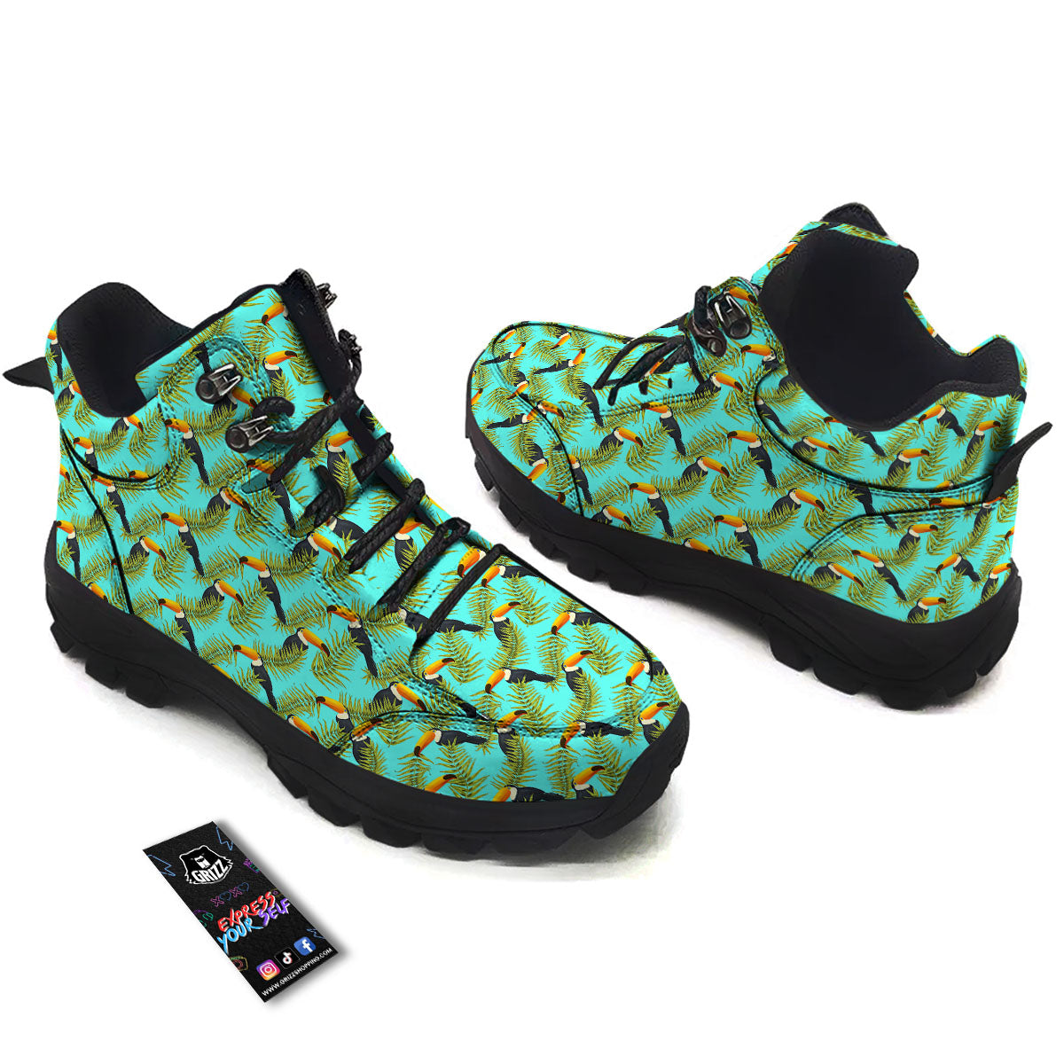 Toucan Tropical Toco Print Pattern Hiking Shoes-grizzshop