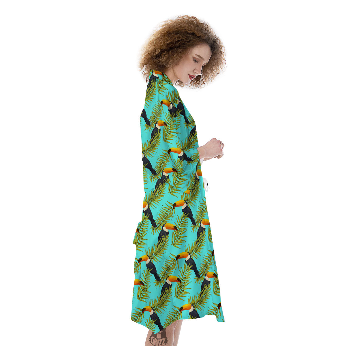 Toucan Tropical Toco Print Pattern Kimono-grizzshop