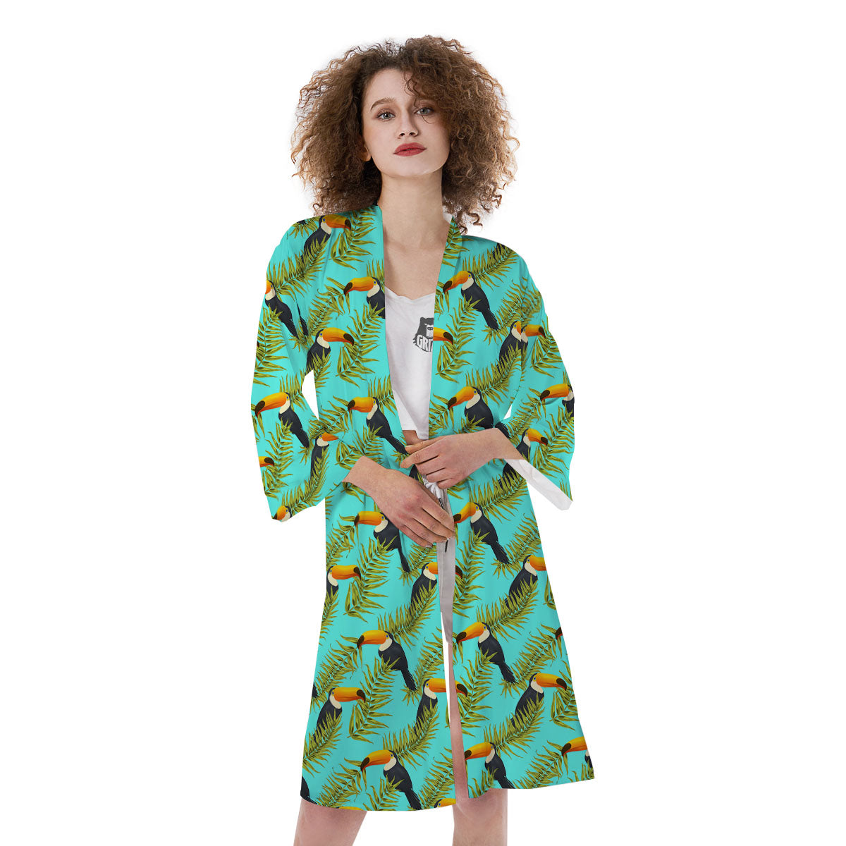 Toucan Tropical Toco Print Pattern Kimono-grizzshop