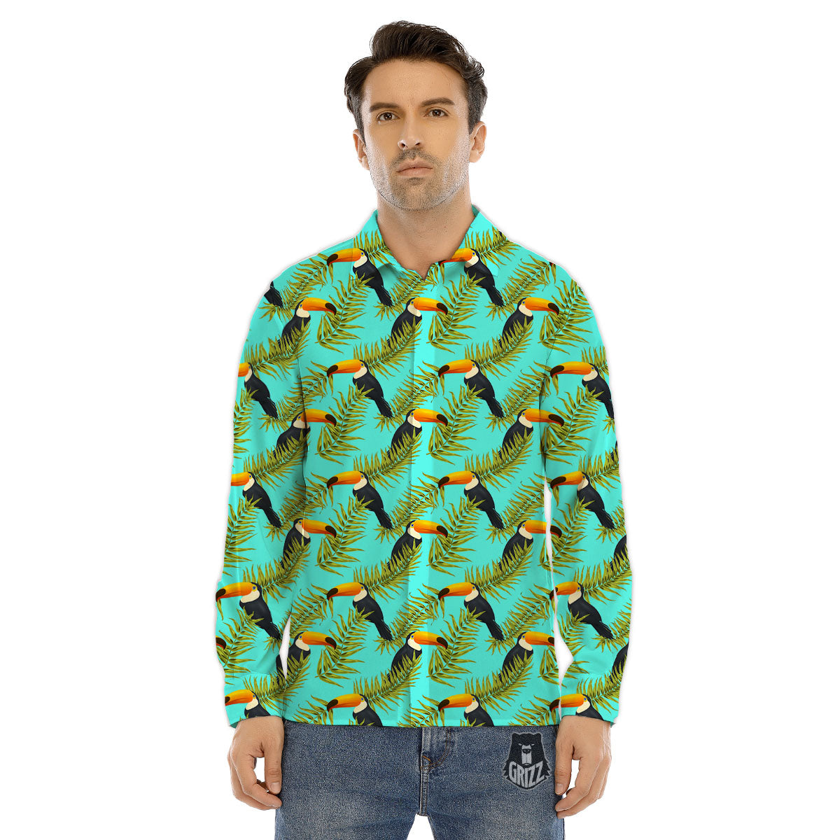 Toucan Tropical Toco Print Pattern Men's Dress Shirts-grizzshop