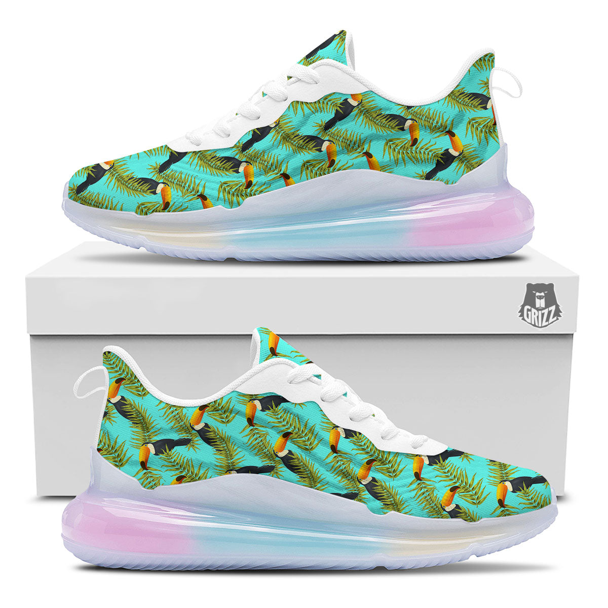 Toucan Tropical Toco Print Pattern Running Sneakers-grizzshop