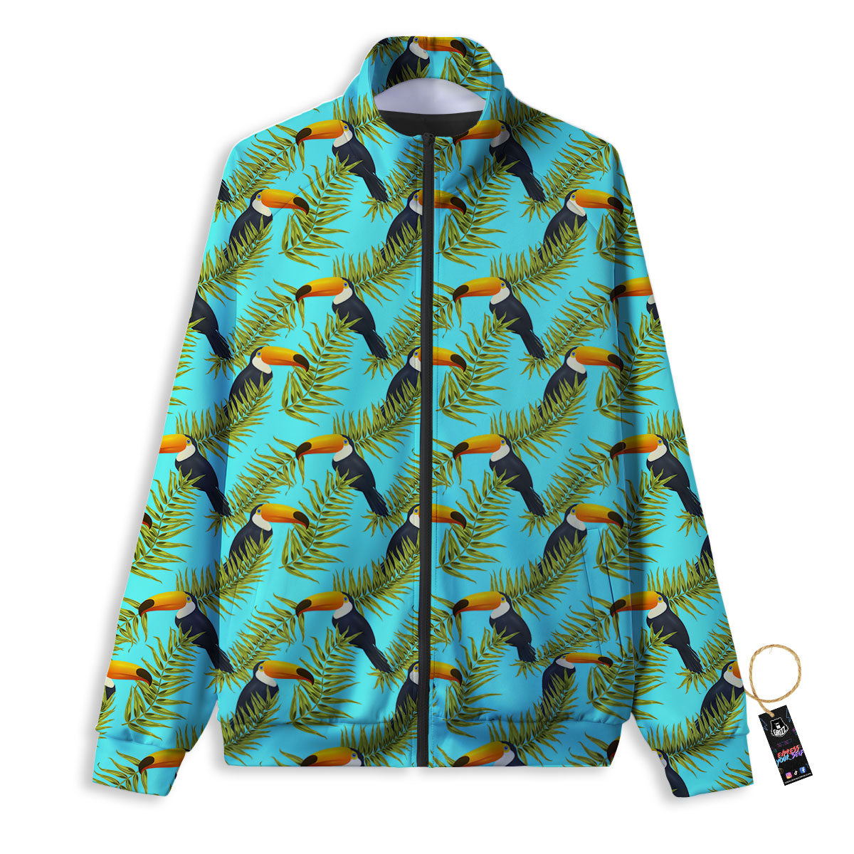 Toucan Tropical Toco Print Pattern Track Jacket-grizzshop