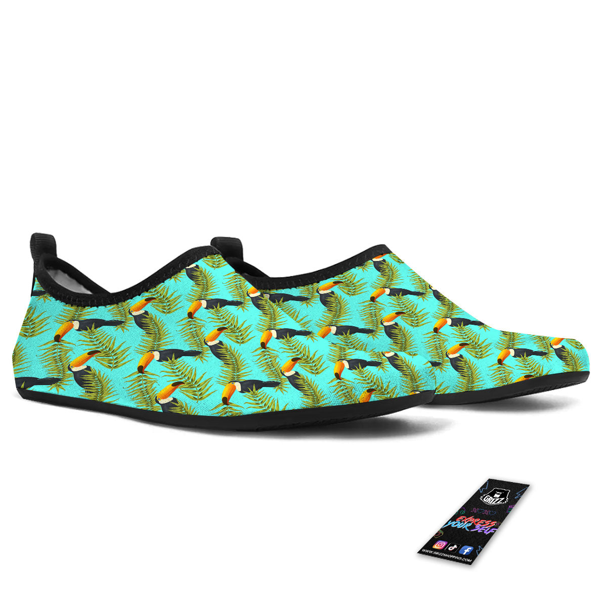 Toucan Tropical Toco Print Pattern Water Shoes-grizzshop