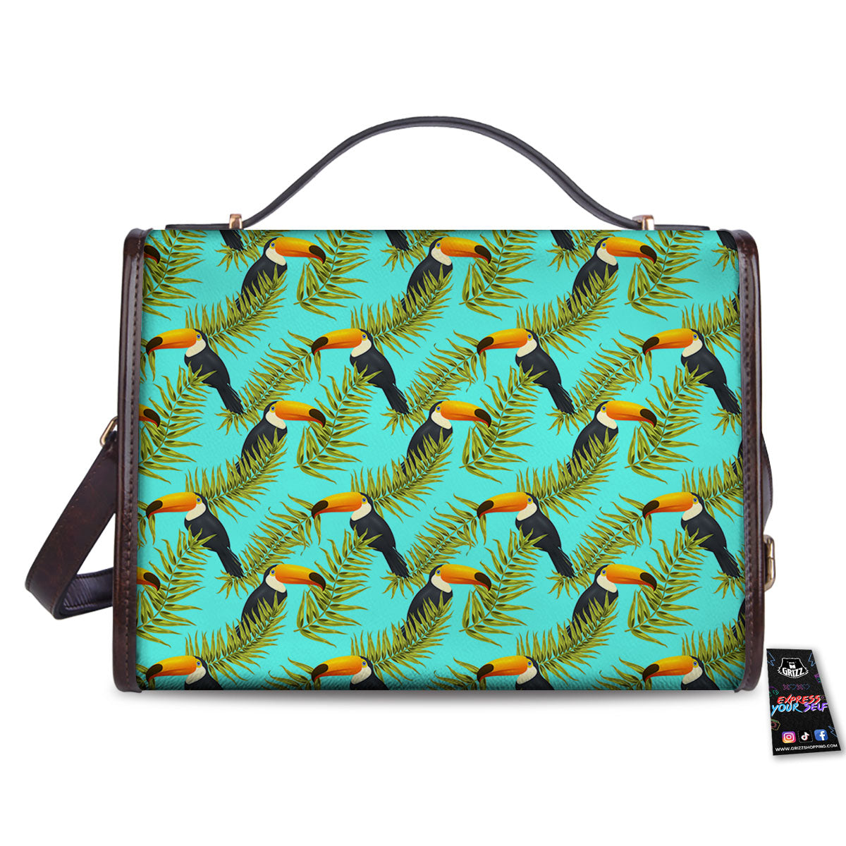 Toucan Tropical Toco Print Pattern Women's Satchel Bag-grizzshop