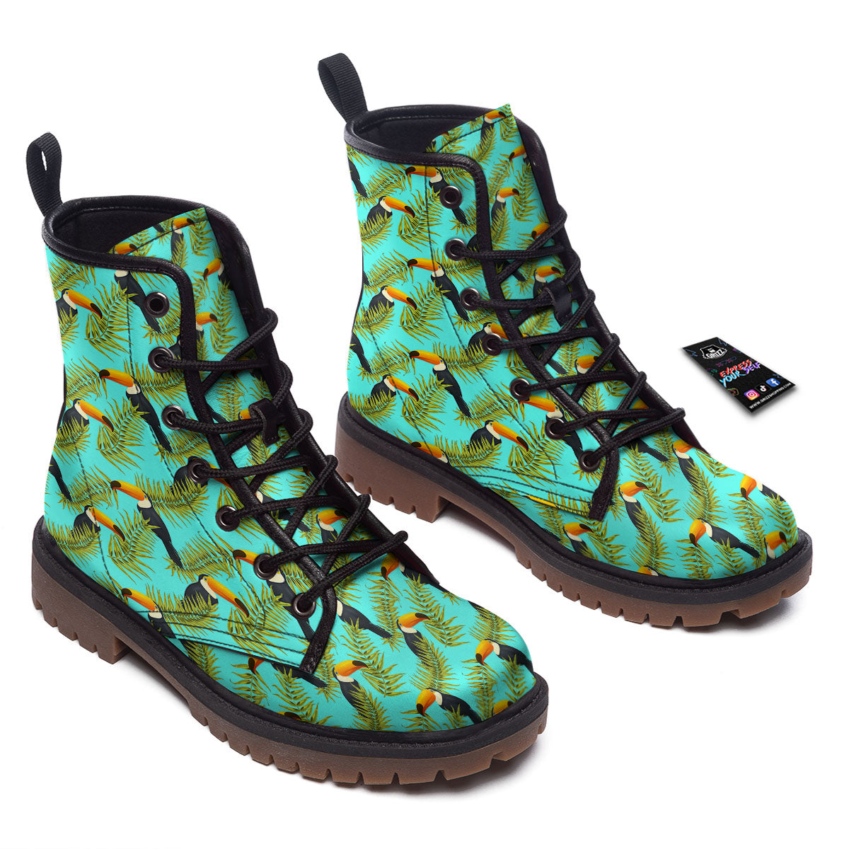 Toucan Tropical Toco Print Pattern Work Boots-grizzshop