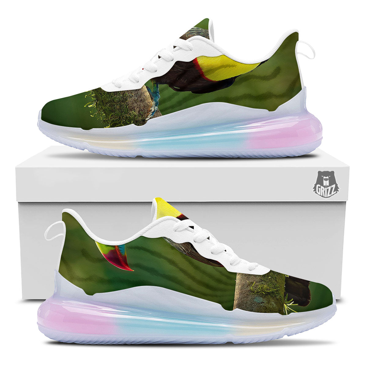 Toucan Tropical Toco Print Running Sneakers-grizzshop