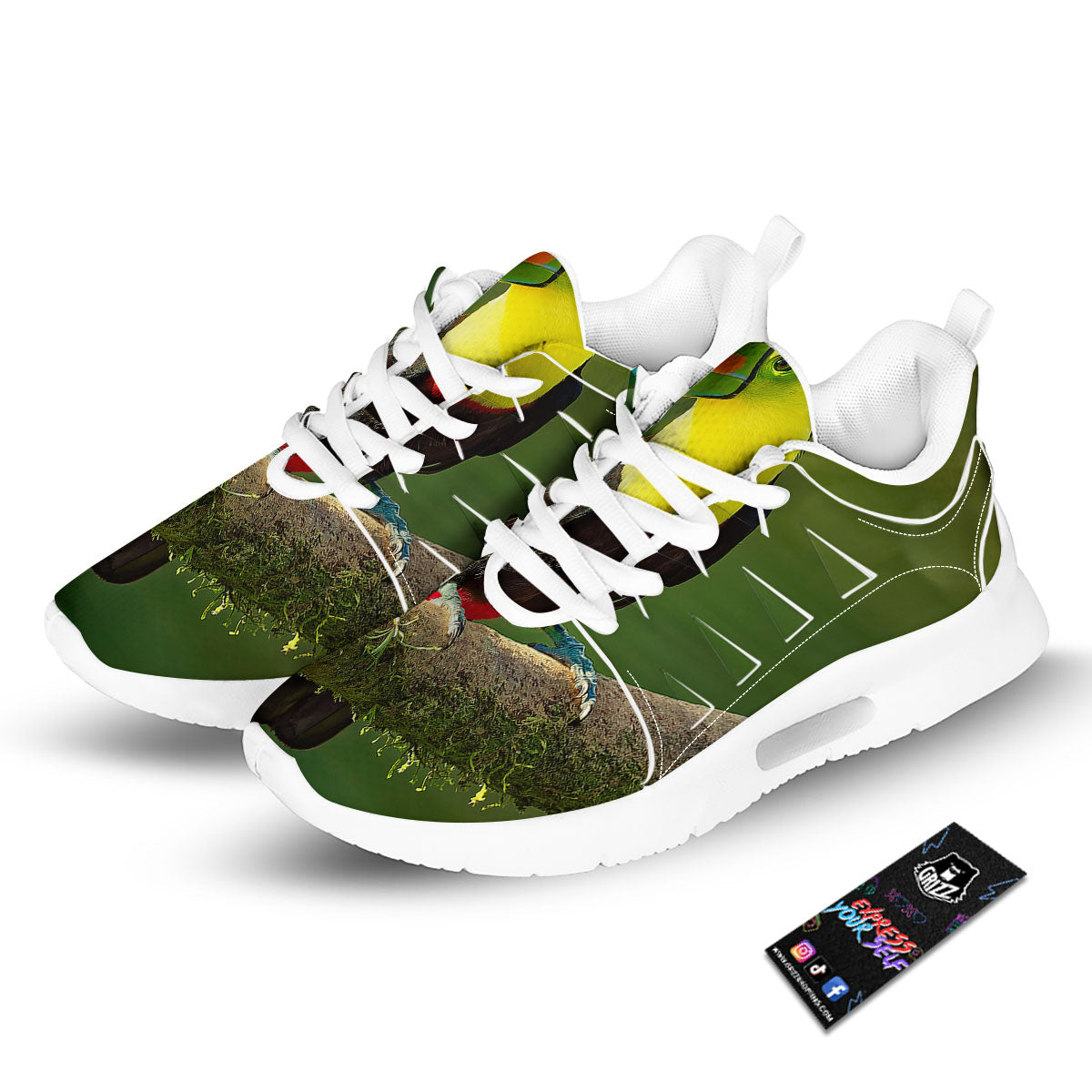 Toucan Tropical Toco Print Tennis Shoes-grizzshop