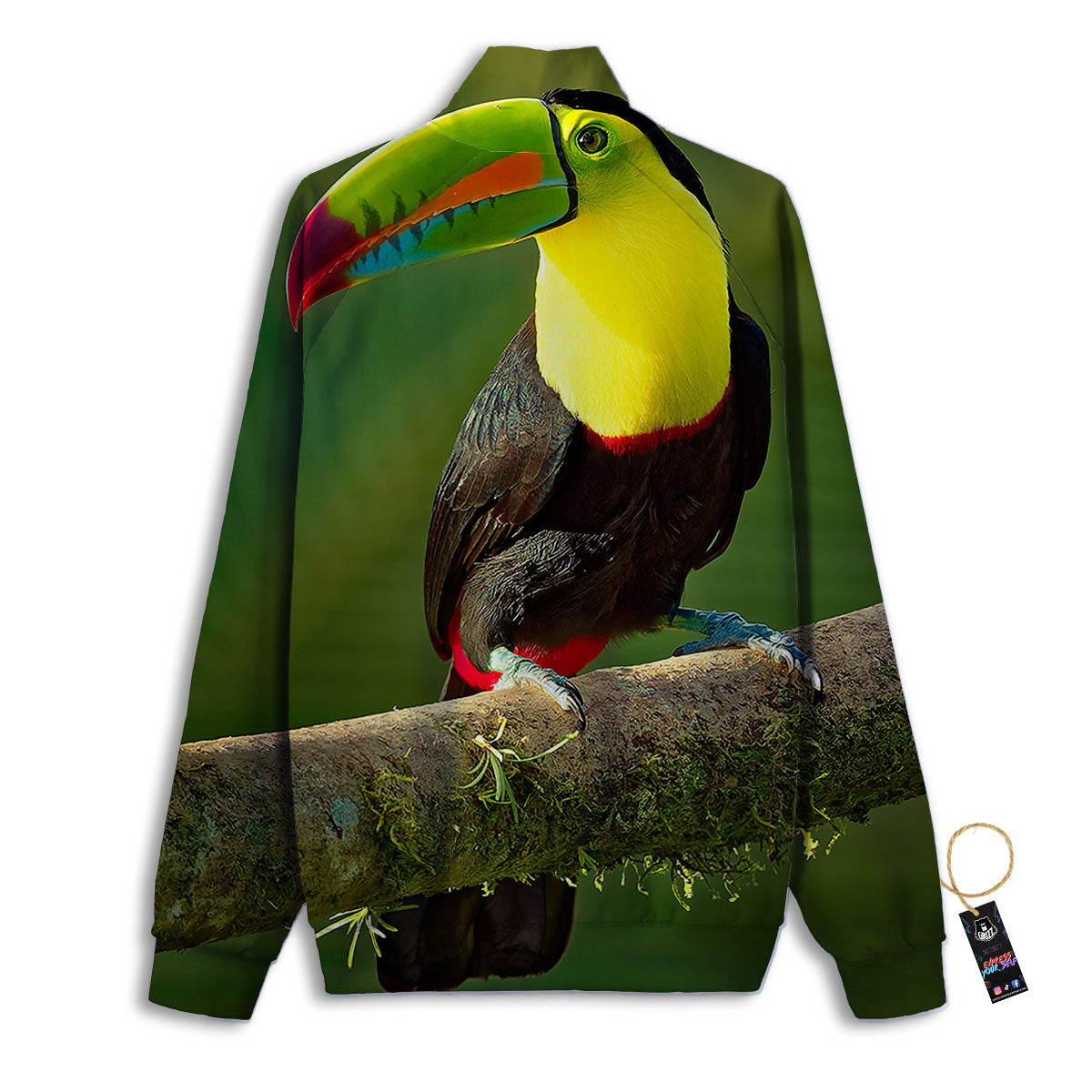 Toucan Tropical Toco Print Track Jacket-grizzshop