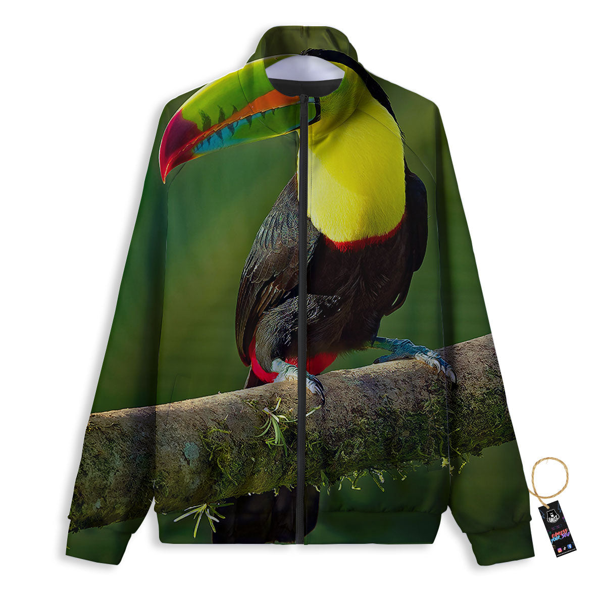 Toucan Tropical Toco Print Track Jacket-grizzshop