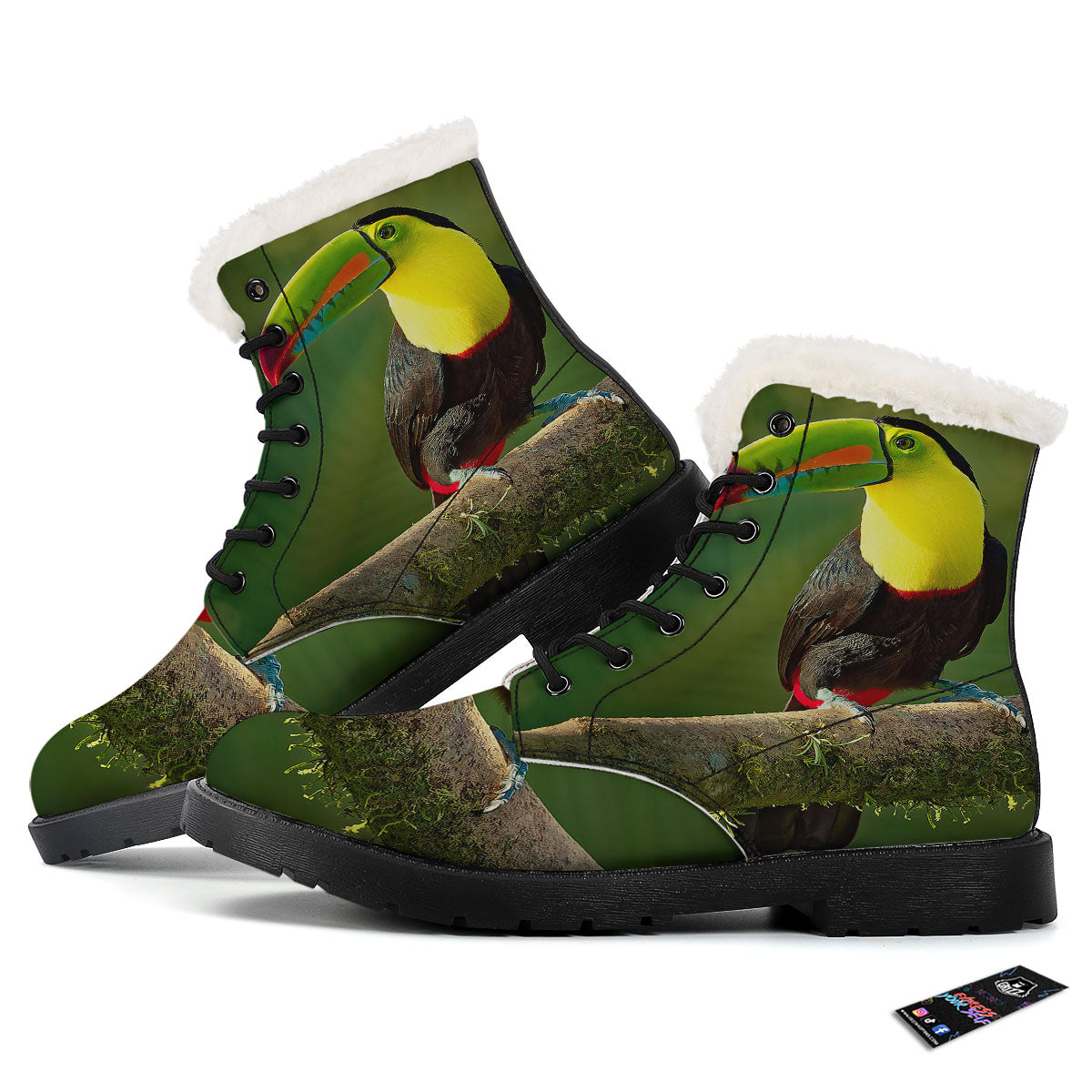 Toucan Tropical Toco Print Winter Boots-grizzshop