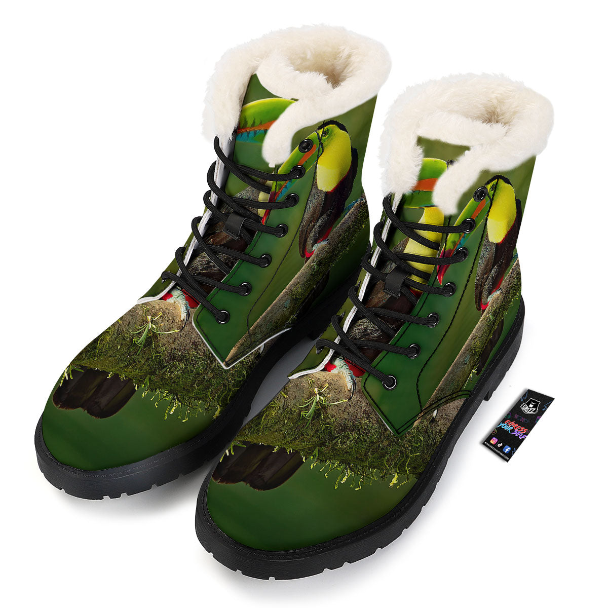 Toucan Tropical Toco Print Winter Boots-grizzshop