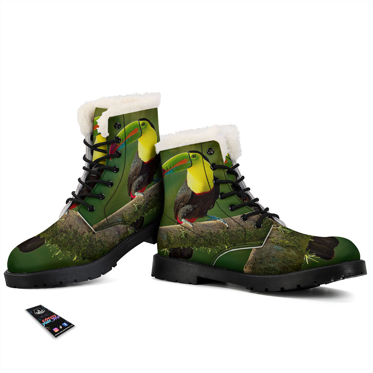 Toucan Tropical Toco Print Winter Boots-grizzshop