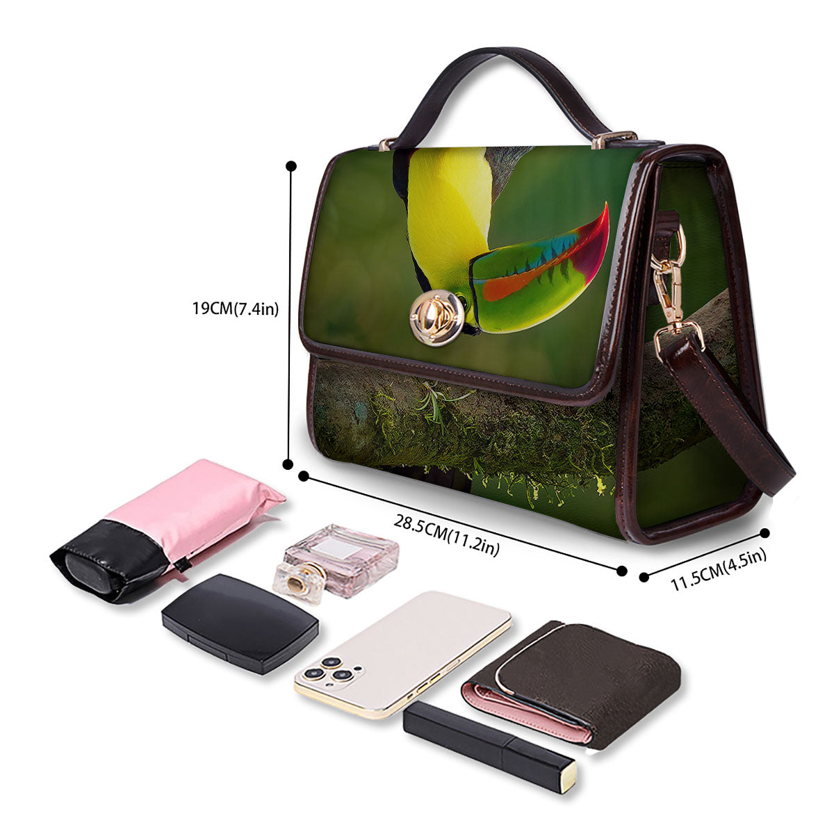 Toucan Tropical Toco Print Women's Satchel Bag-grizzshop